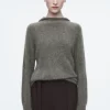 Damen COS Kaschmir | Strickmode*KAPUZENPULLOVER AUS REINEM GEBÜRSTETEM KASCHMIR