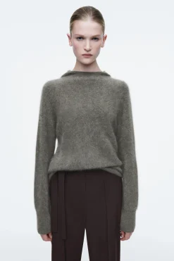 Damen COS Kaschmir | Strickmode*KAPUZENPULLOVER AUS REINEM GEBÜRSTETEM KASCHMIR