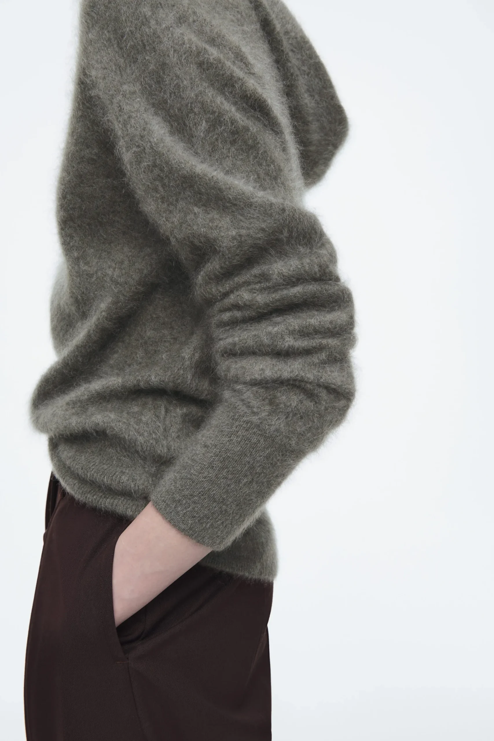 Damen COS Kaschmir | Strickmode*KAPUZENPULLOVER AUS REINEM GEBÜRSTETEM KASCHMIR