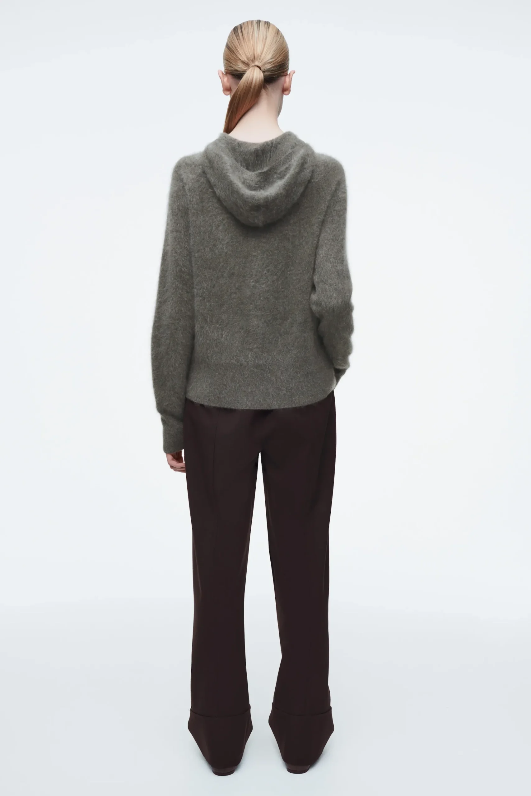 Damen COS Kaschmir | Strickmode*KAPUZENPULLOVER AUS REINEM GEBÜRSTETEM KASCHMIR