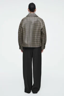 Damen COS Mäntel & Jacken*KARIERTE JACKE AUS GEFLOCHTENEM LEDER