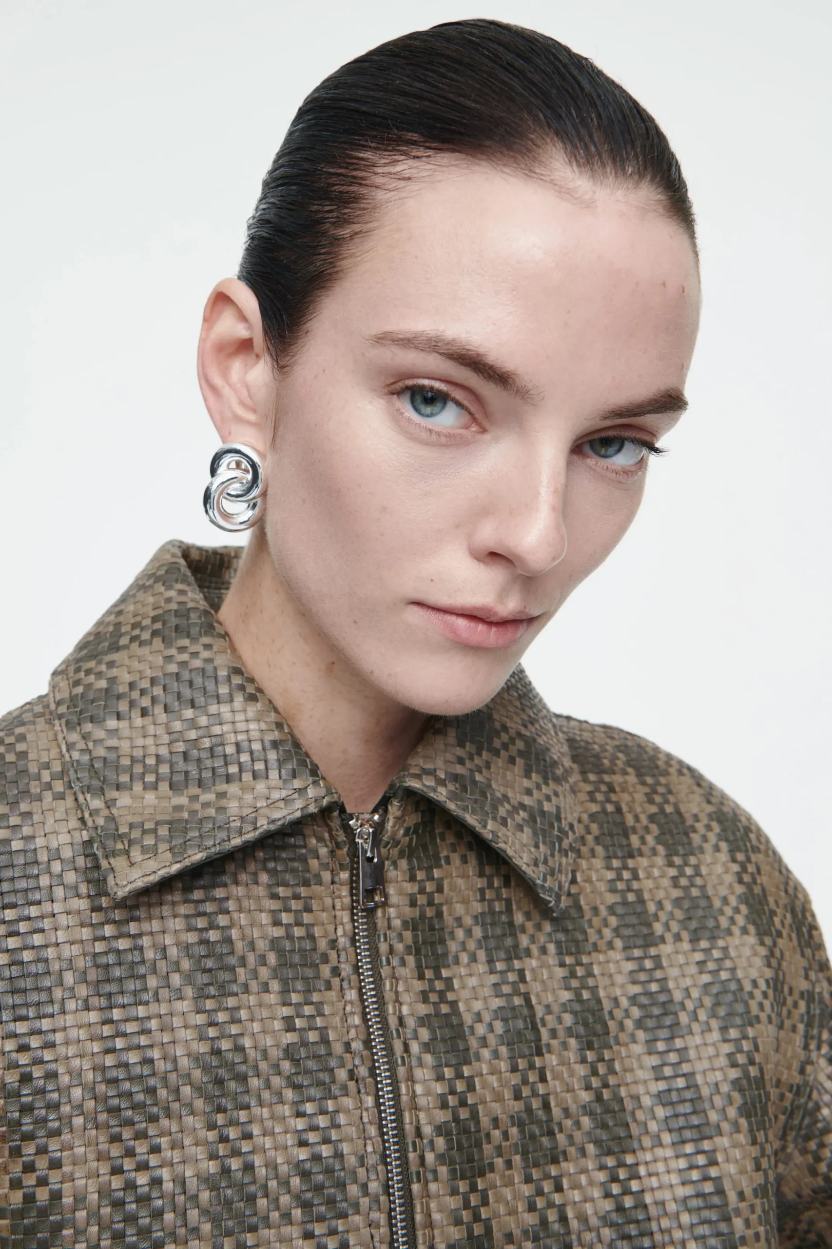 Damen COS Mäntel & Jacken*KARIERTE JACKE AUS GEFLOCHTENEM LEDER