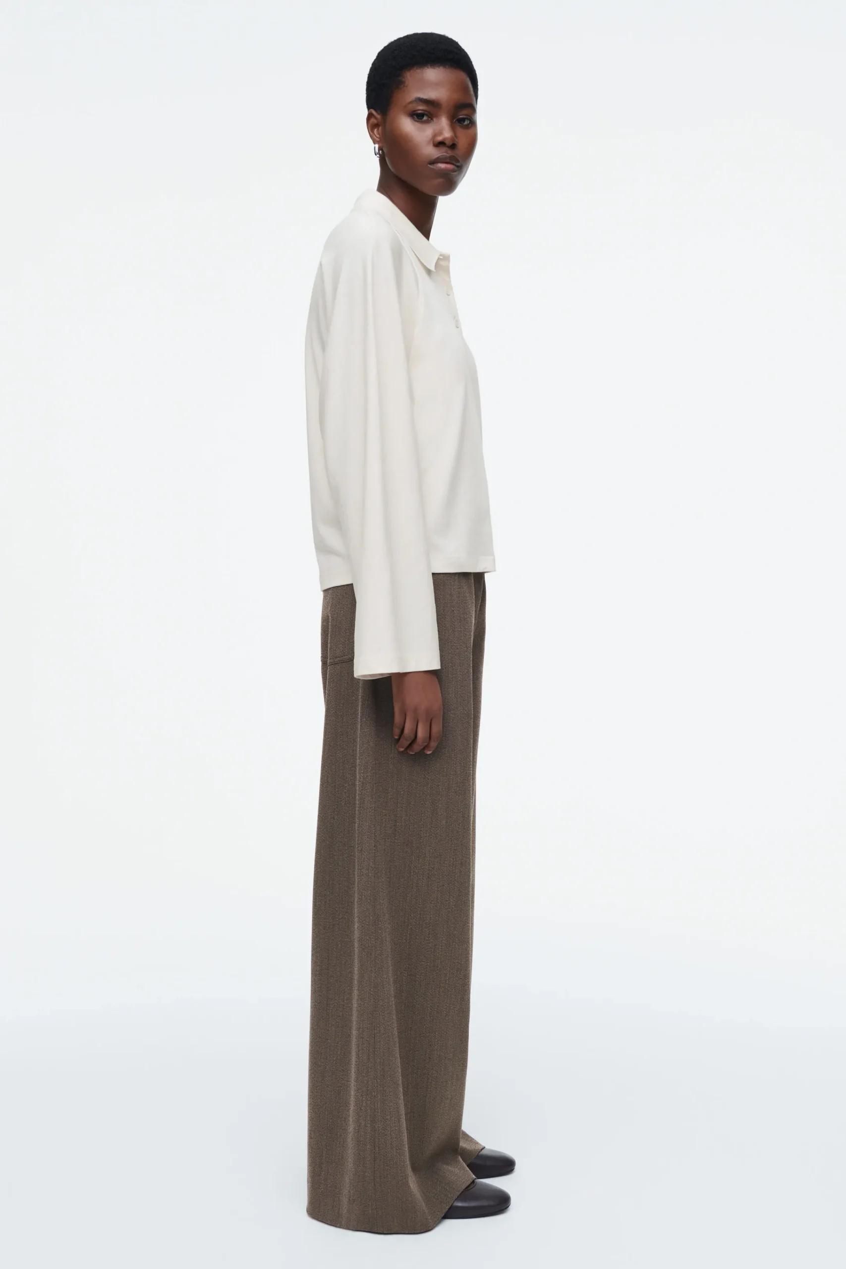 Damen COS Oberteile*KASTENFÖRMIGES POLOSHIRT MIT LANGEN ÄRMELN