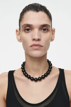 Damen COS Schmuck*KETTE MIT ONYX-PERLEN
