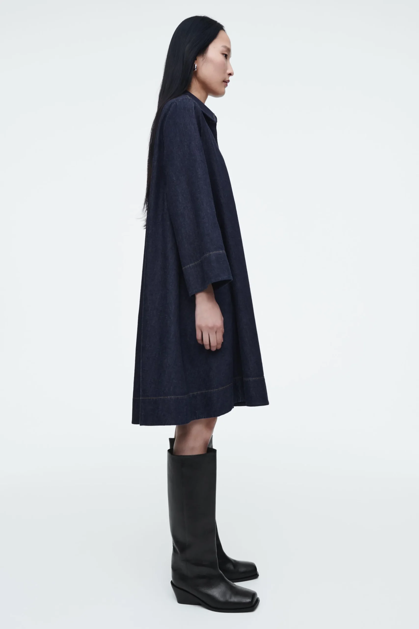 Damen COS Kleider*KURZES HEMDKLEID AUS DENIM IN A-LINIE