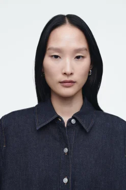 Damen COS Kleider*KURZES HEMDKLEID AUS DENIM IN A-LINIE
