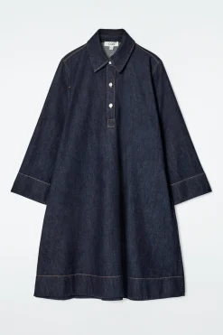 Damen COS Kleider*KURZES HEMDKLEID AUS DENIM IN A-LINIE