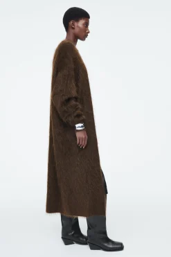 Damen COS Strickmode*LANGE STRUKTURIERTE STRICKJACKE AUS MOHAIR-MIX