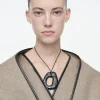 Damen COS Schmuck*LEDERKETTE MIT ANHÄNGER
