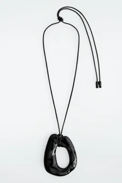 Damen COS Schmuck*LEDERKETTE MIT ANHÄNGER