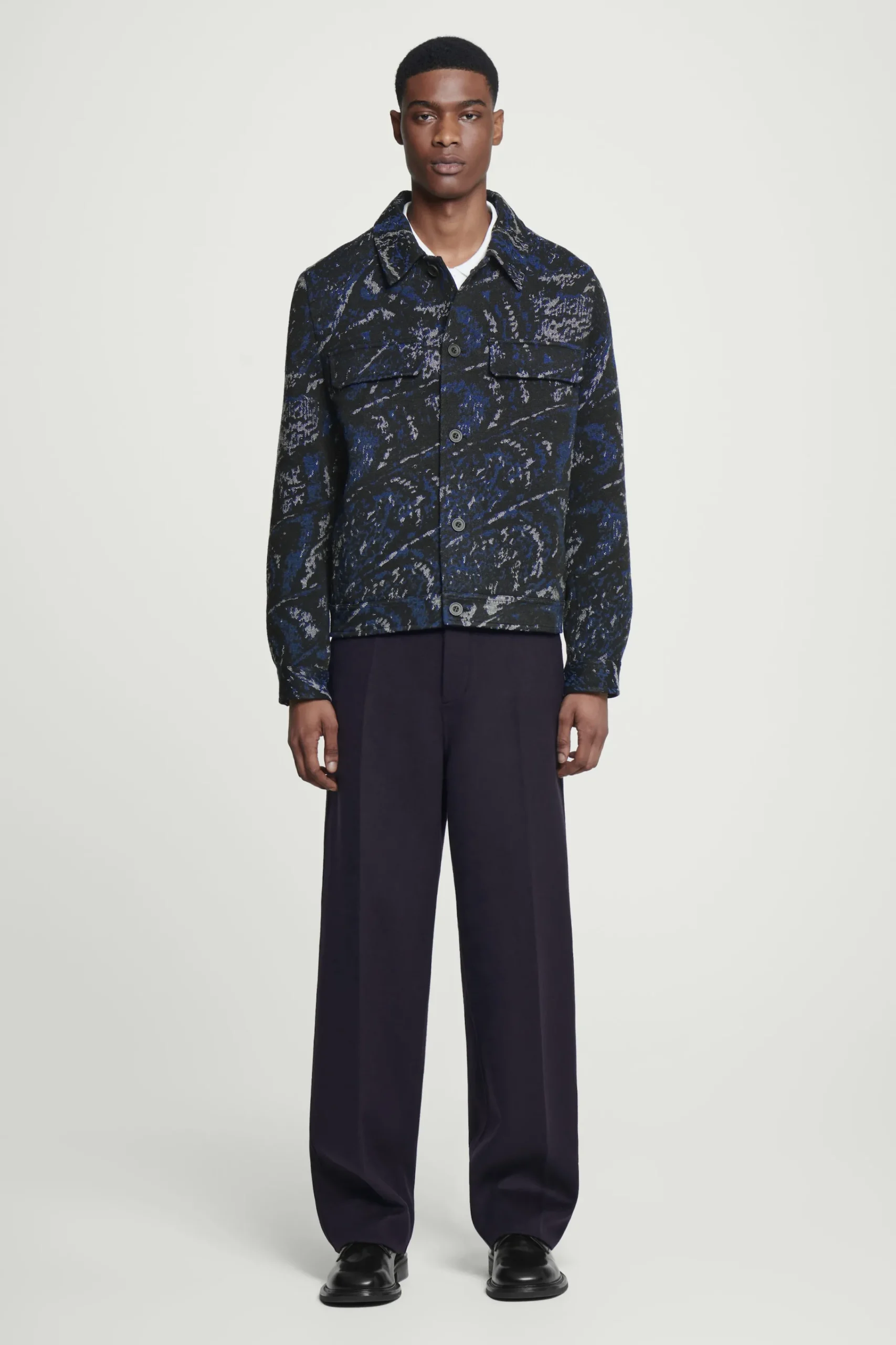 Herren COS Hemden | Mäntel & Jacken*LOCKERE HEMDJACKE AUS JACQUARD AUS WOLL-MIX