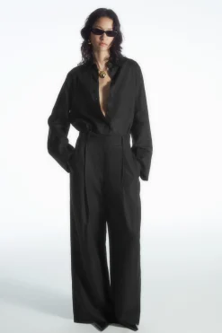 Damen COS Hosen*LOCKERE HOSE AUS LEINEN-MIX MIT WEITEM BEIN