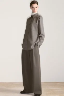 Damen COS Hosen*LOCKERE HOSE AUS TWILL MIT WEITEM BEIN
