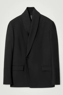 Herren COS Mäntel & Jacken | Anzüge*LOCKERER BLAZER AUS WOLL-HOPSACK MIT SCHALKRAGEN