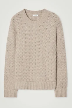 Herren COS Pullover | Kaschmir*LOCKERER KASCHMIRPULLOVER MIT LOCHSTRICKMUSTER