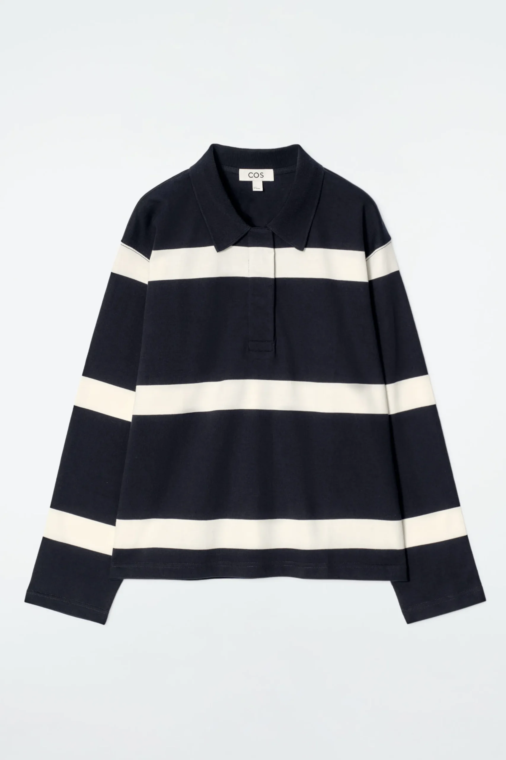 Damen COS Oberteile*LOCKERES LANGÄRMLIGES POLOSHIRT MIT STREIFEN
