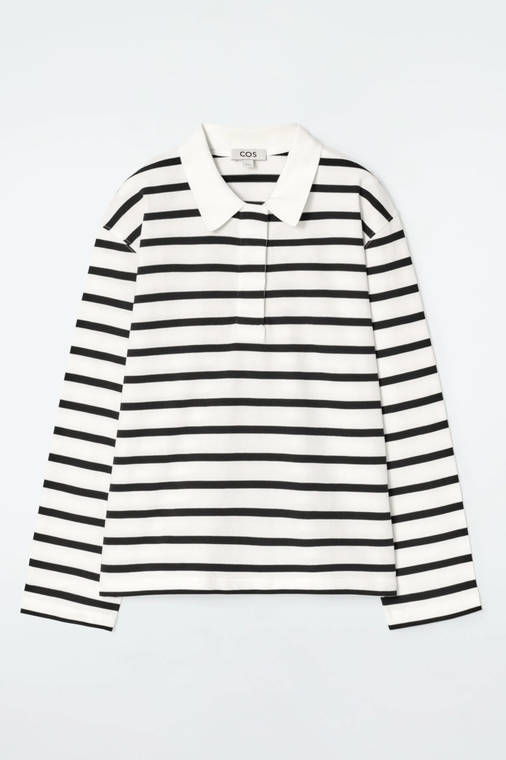 Damen COS Oberteile*LOCKERES LANGÄRMLIGES POLOSHIRT MIT STREIFEN