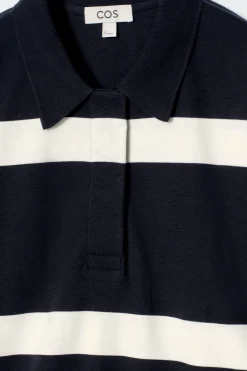 Damen COS Oberteile*LOCKERES LANGÄRMLIGES POLOSHIRT MIT STREIFEN