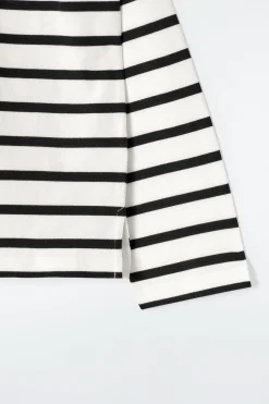 Damen COS Oberteile*LOCKERES LANGÄRMLIGES POLOSHIRT MIT STREIFEN