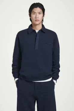 Herren COS Poloshirts | Sweatshirts & Kapuzenpullover*LOCKERES POLO-SWEATSHIRT MIT KURZER KNOPFLEISTE