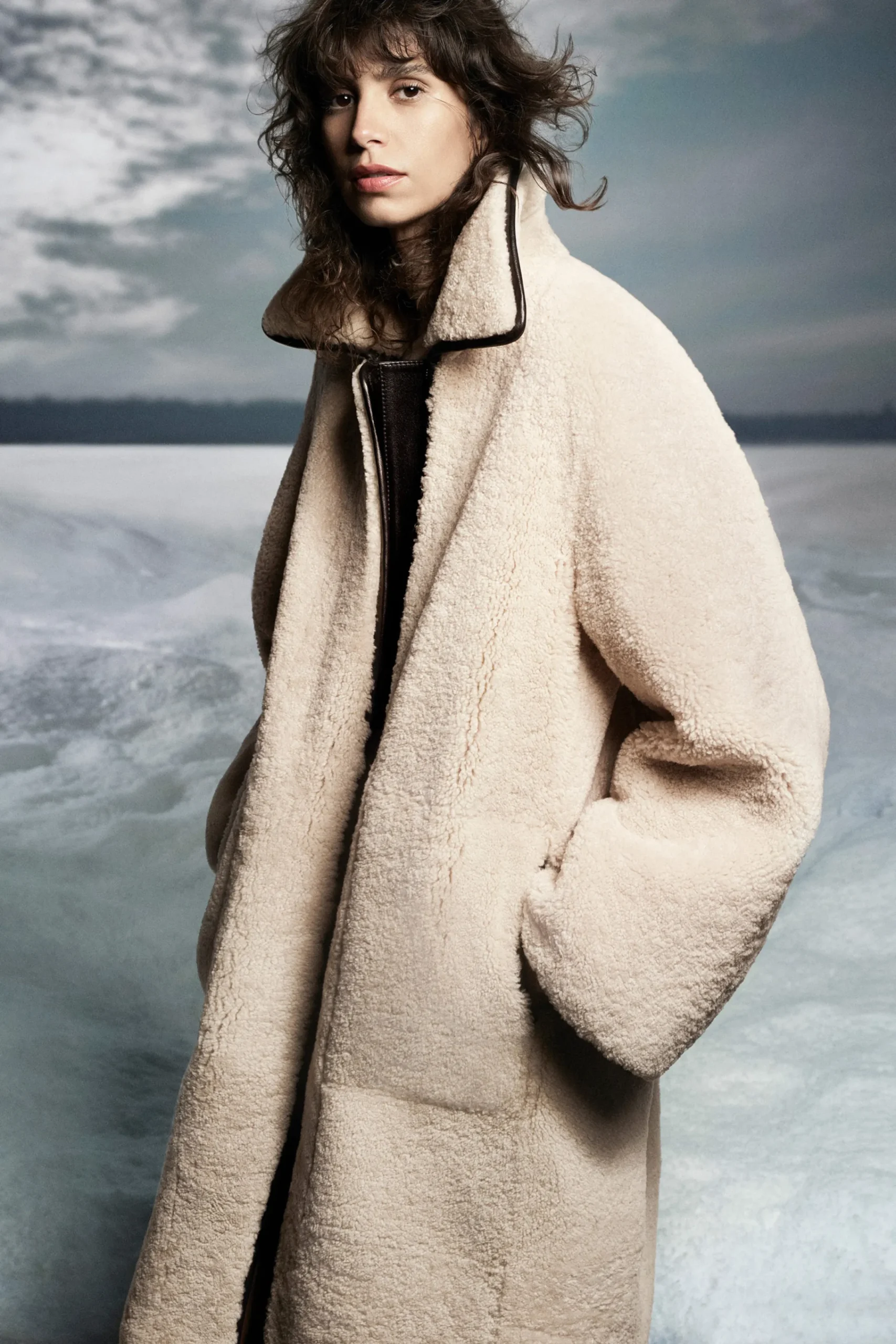 Damen COS Mäntel & Jacken*MANTEL AUS SHEARLING MIT LEDERBESÄTZEN