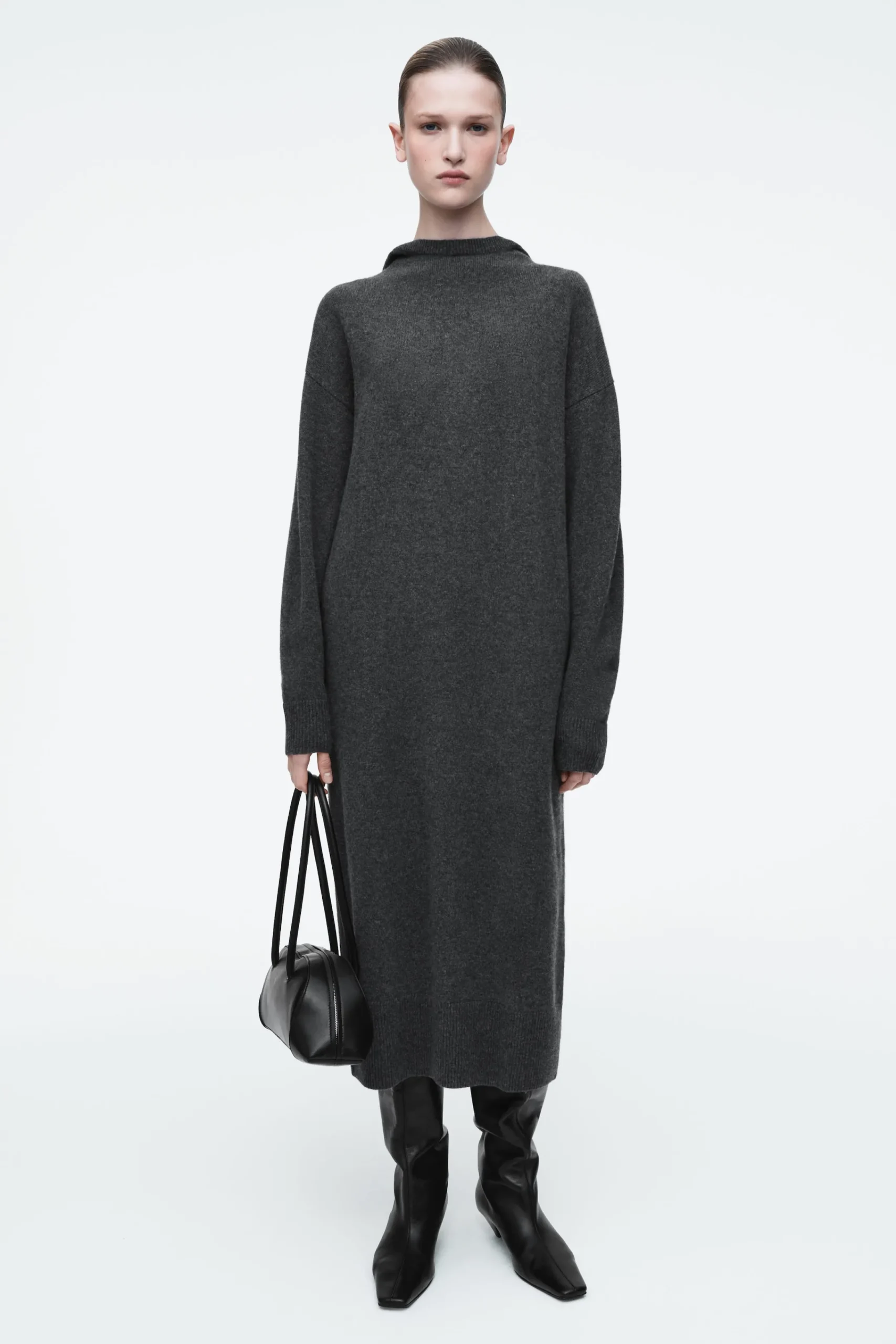 Damen COS Kleider | Strickmode*MAXIKLEID AUS MERINOWOLLE MIT KAPUZE
