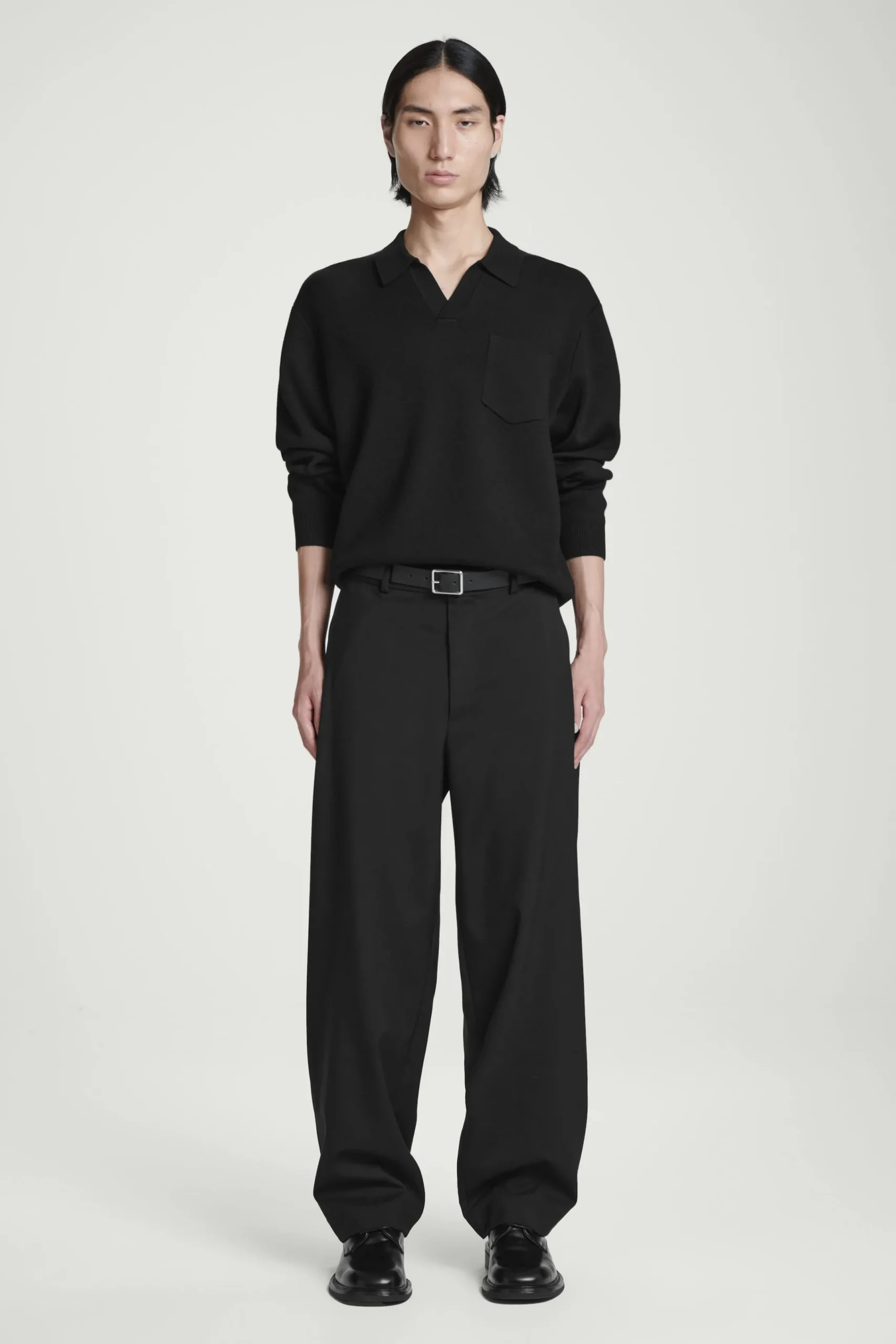 Herren COS Hosen*MELIERTE HOSE AUS WOLL-HOPSACK – WEITES BEIN