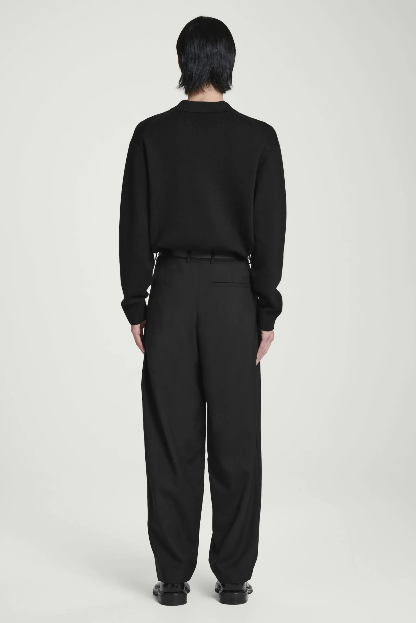 Herren COS Hosen*MELIERTE HOSE AUS WOLL-HOPSACK – WEITES BEIN