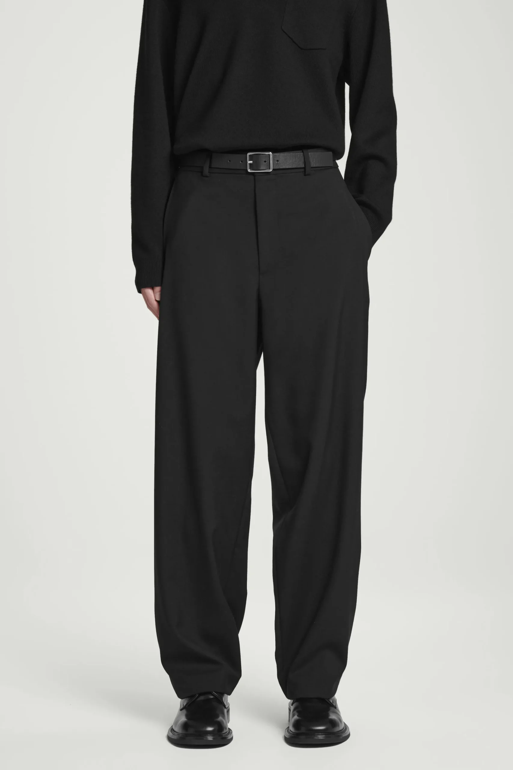 Herren COS Hosen*MELIERTE HOSE AUS WOLL-HOPSACK – WEITES BEIN