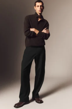 Herren COS Hosen*MELIERTE HOSE AUS WOLL-HOPSACK – WEITES BEIN