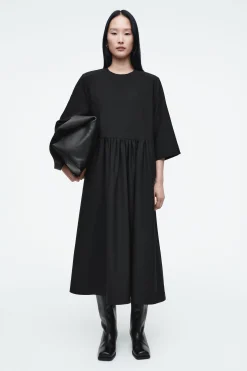 Damen COS Kleider*MIDIKLEID AUS WOLL-MIX MIT RAFFUNGEN