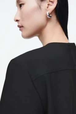 Damen COS Kleider*MIDIKLEID AUS WOLL-MIX MIT RAFFUNGEN