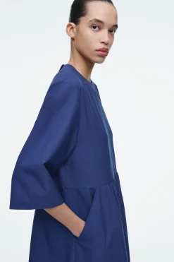 Damen COS Kleider*MIDIKLEID AUS WOLL-MIX MIT RAFFUNGEN