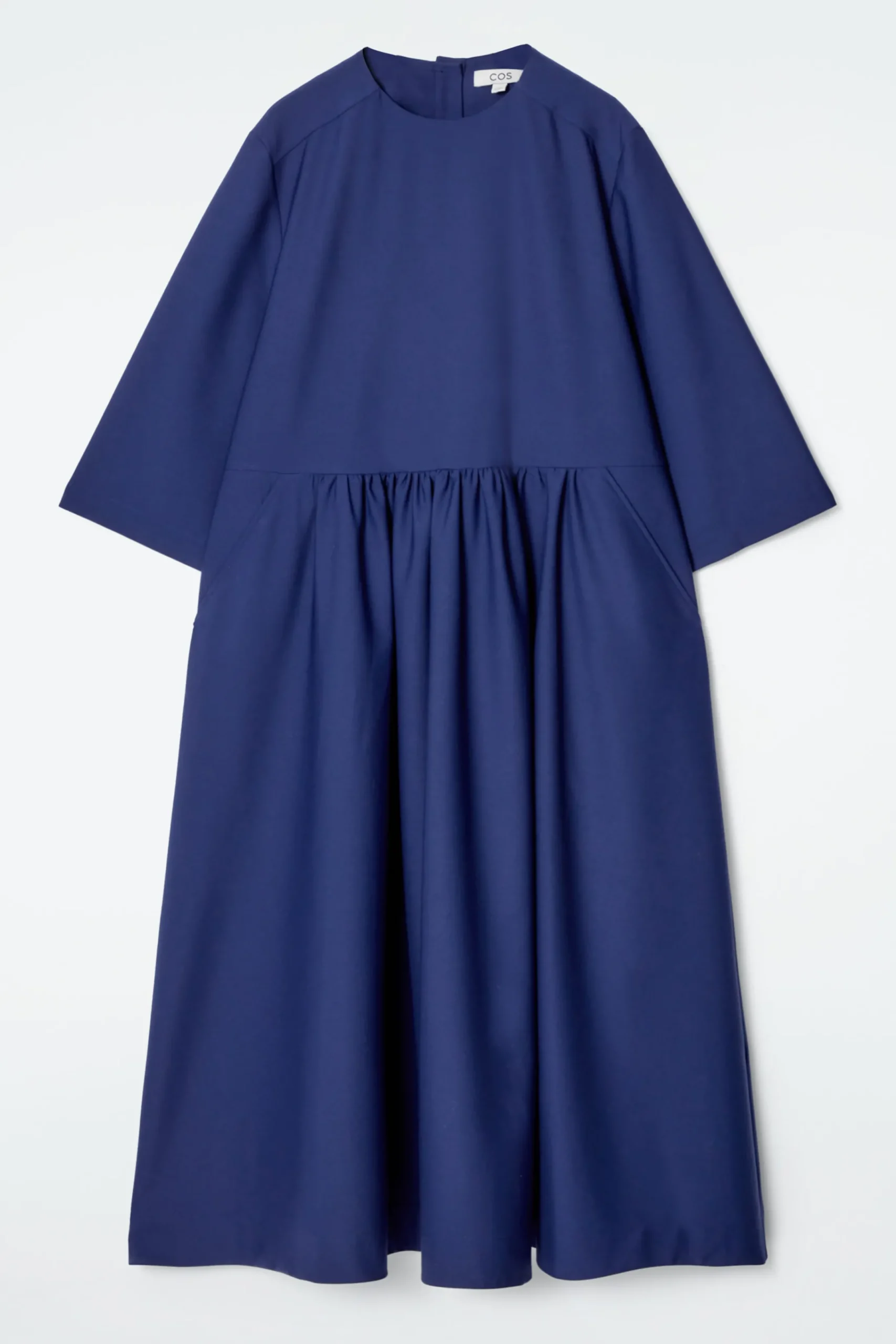 Damen COS Kleider*MIDIKLEID AUS WOLL-MIX MIT RAFFUNGEN