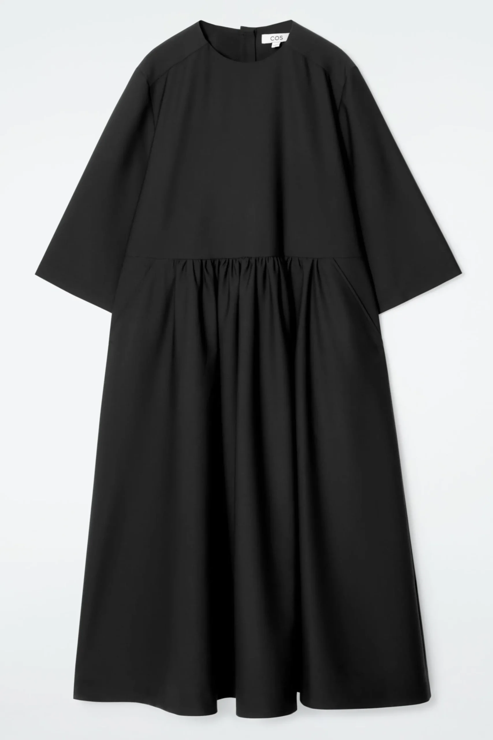 Damen COS Kleider*MIDIKLEID AUS WOLL-MIX MIT RAFFUNGEN