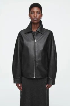 Damen COS Mäntel & Jacken*OVERSIZED-LEDERJACKE MIT KRAGEN
