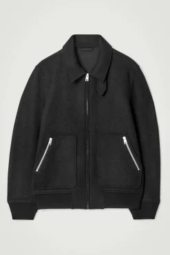 Herren COS Strickmode | Mäntel & Jacken*PILOTENJACKE AUS GEKOCHTER MERINOWOLLE