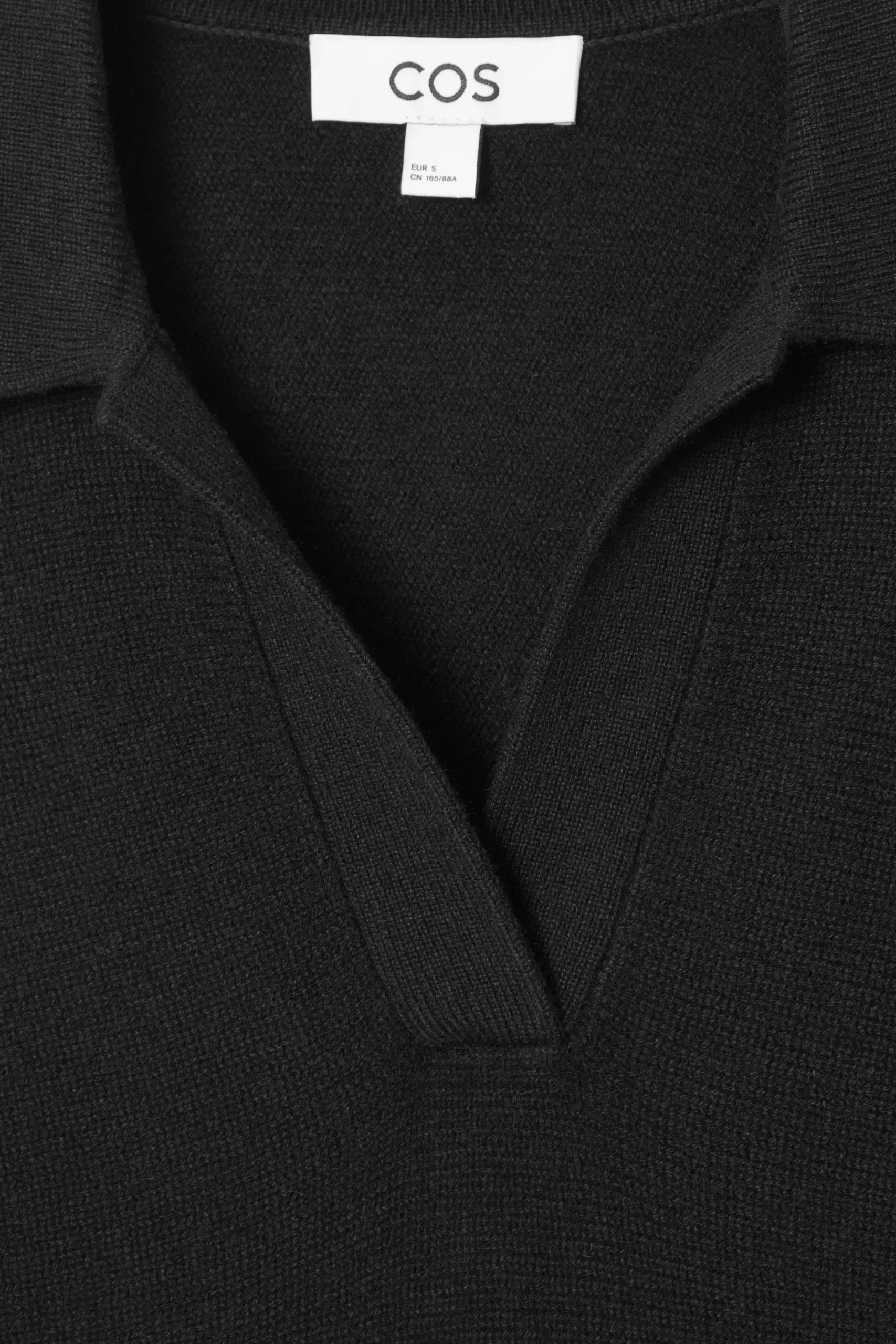 Damen COS Strickmode*POLOPULLOVER AUS WOLLE MIT FLEDERMAUSÄRMELN