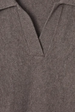 Damen COS Strickmode*POLOPULLOVER AUS WOLLE MIT FLEDERMAUSÄRMELN