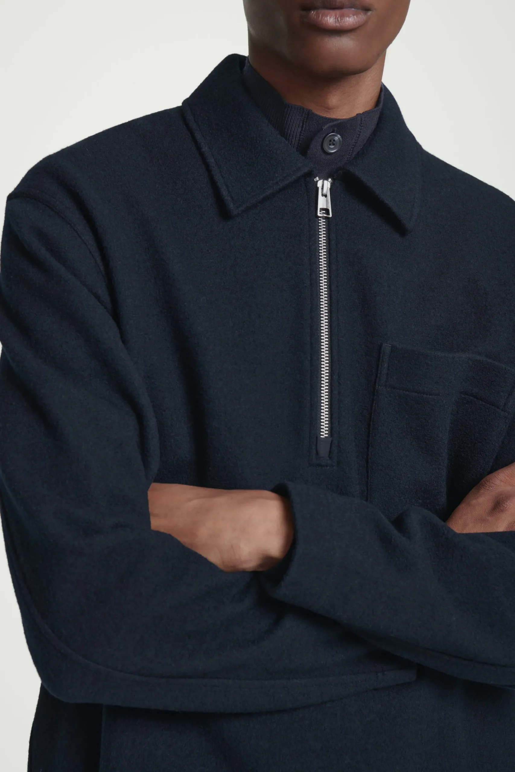 Herren COS Pullover | Strickmode*PULLOVER AUS KOCHWOLLE MIT KURZEM REISSVERSCHLUSS