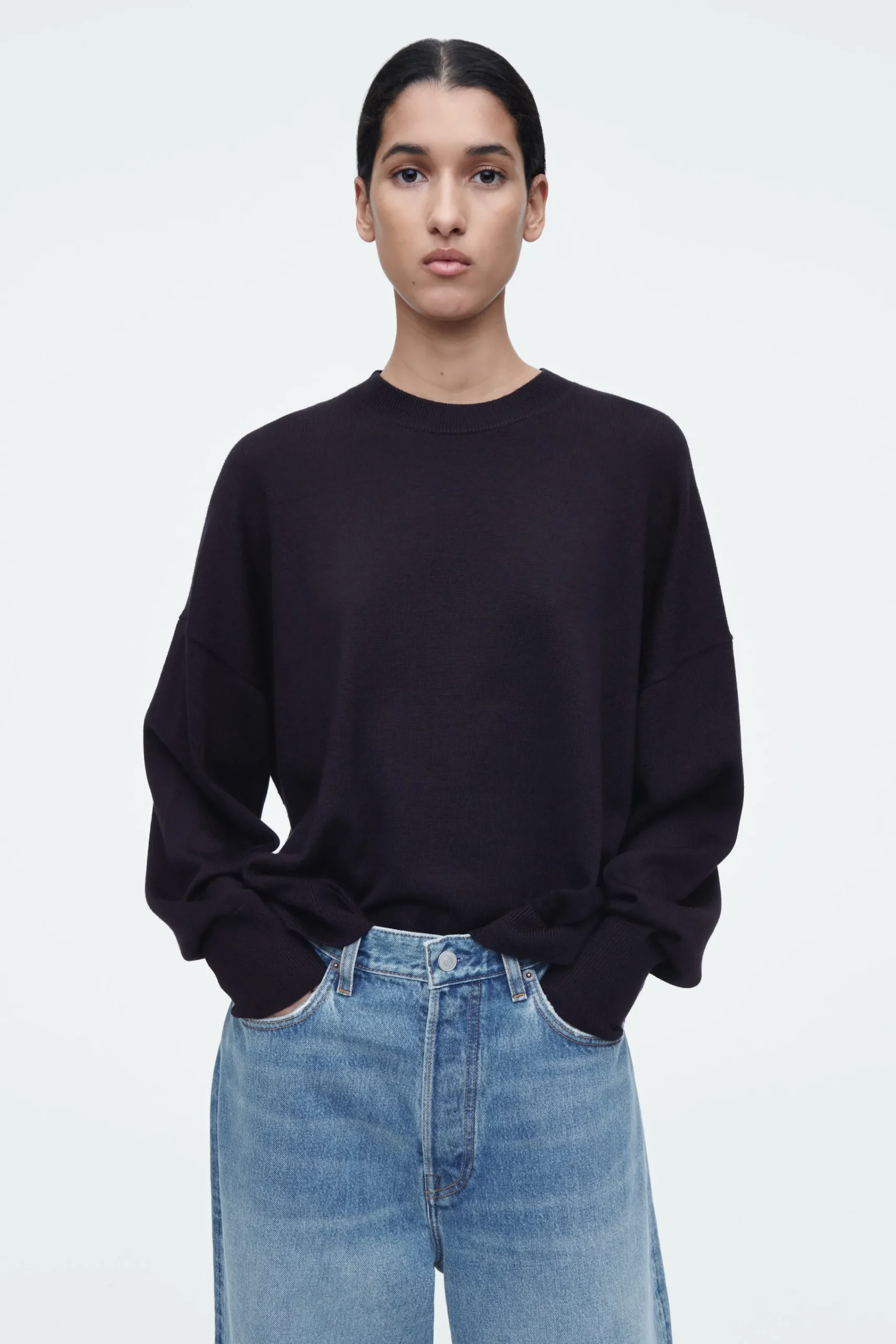 Damen COS Strickmode*PULLOVER AUS MERINOWOLLE MIT RUNDHALSAUSSCHNITT