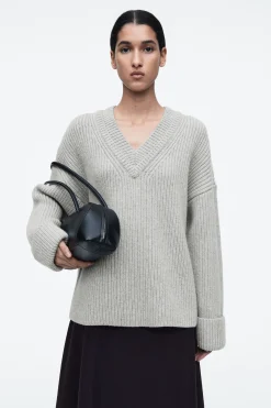Damen COS Strickmode*PULLOVER AUS MERINOWOLLE MIT V-AUSSCHNITT