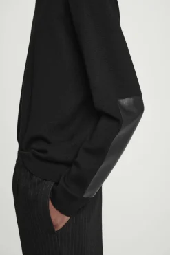 Herren COS Pullover | Strickmode*PULLOVER AUS MERINOWOLLE MIT LEDERPARTIE