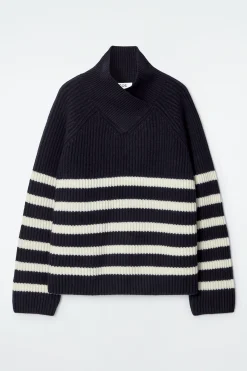Damen COS Strickmode*PULLOVER AUS MERINOWOLLE MIT KRAGEN