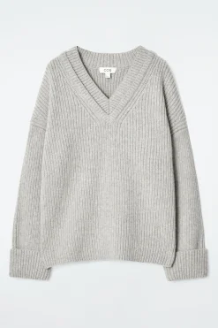 Damen COS Strickmode*PULLOVER AUS MERINOWOLLE MIT V-AUSSCHNITT