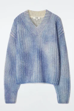 Damen COS Strickmode*PULLOVER AUS MOHAIR MIT SPRAYFARBEN-DESIGN