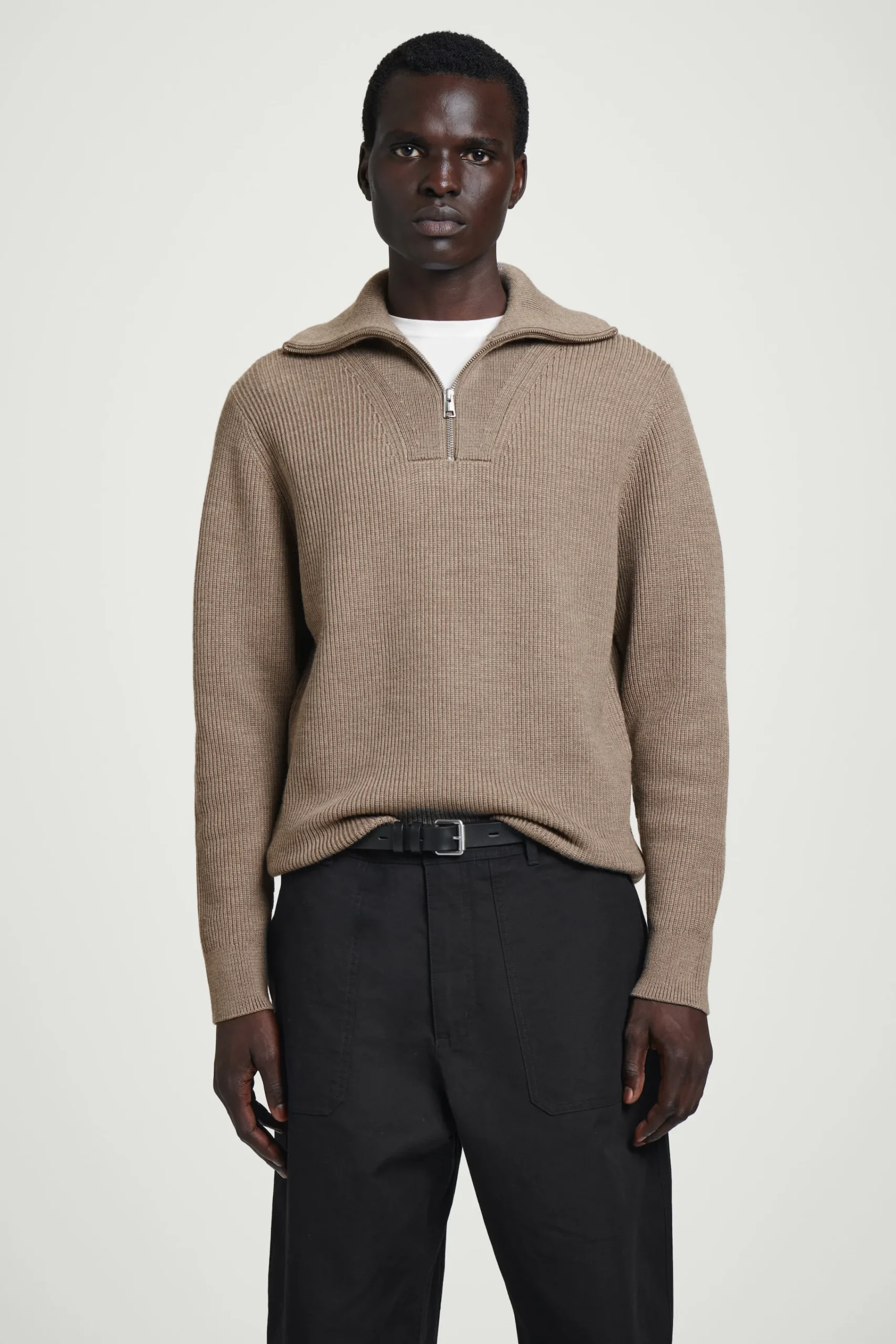 Herren COS Pullover | Strickmode*PULLOVER AUS WOLL-BAUMWOLL-MIX MIT REISSVERSCHLUSS