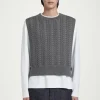 Herren COS Strickmode*PULLUNDER AUS WOLLE MIT ZOPFSTRICKMUSTER