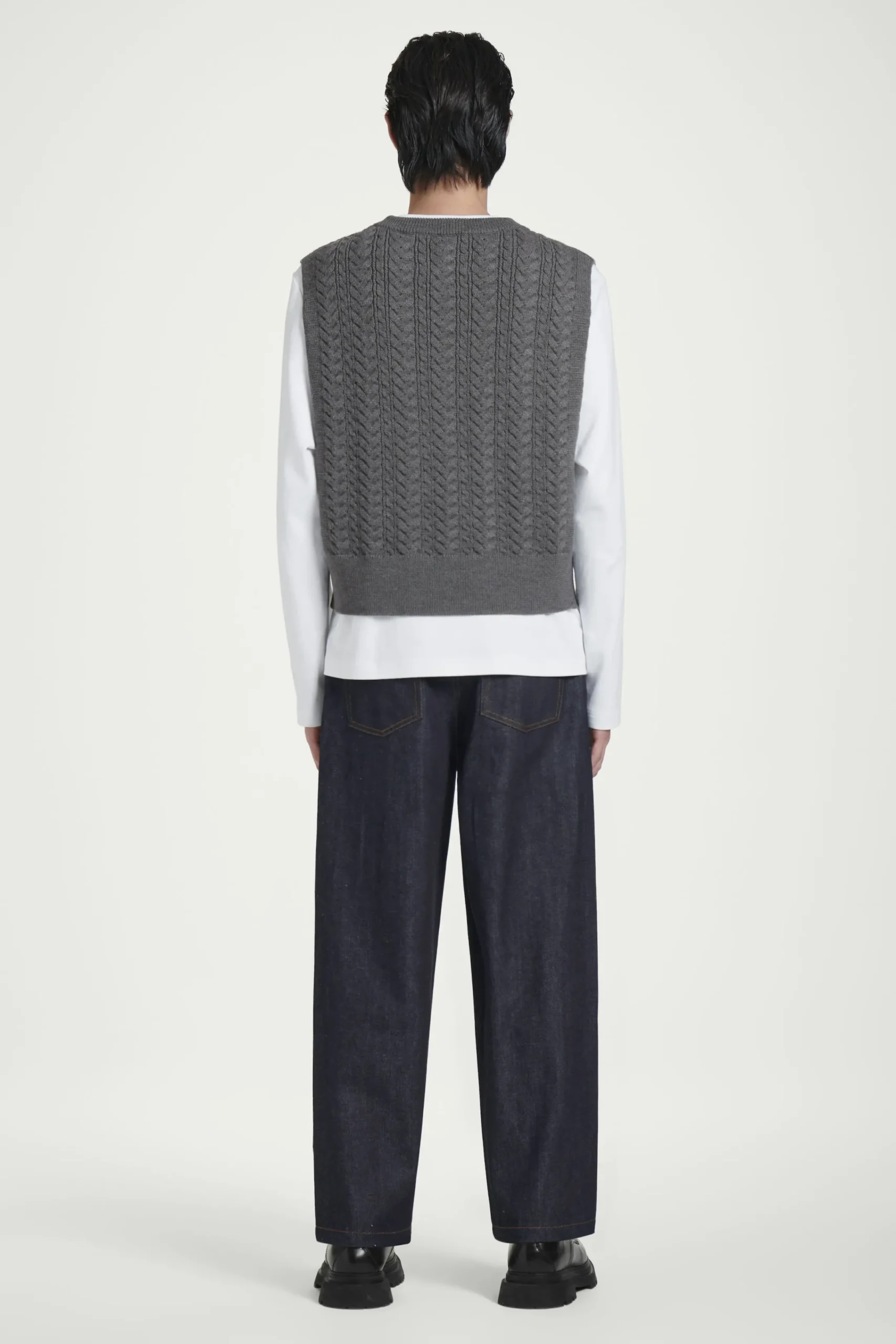 Herren COS Strickmode*PULLUNDER AUS WOLLE MIT ZOPFSTRICKMUSTER