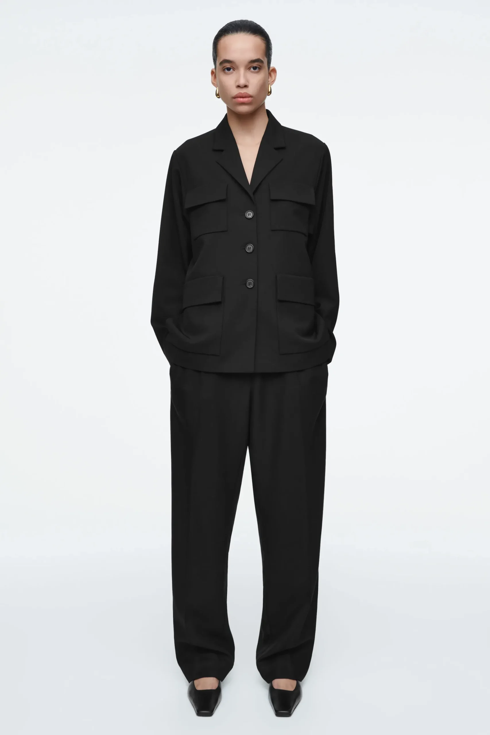 Damen COS Accessoires Aus Leder | Schuhe*PUMPS AUS LEDER MIT KARREEFÖRMIGER ZEHENPARTIE